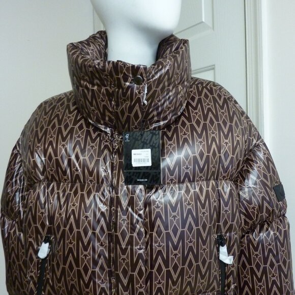 Mackage Mylah Monogram Brown 800+ Puffer Down Jacket - Picture 9 of 16